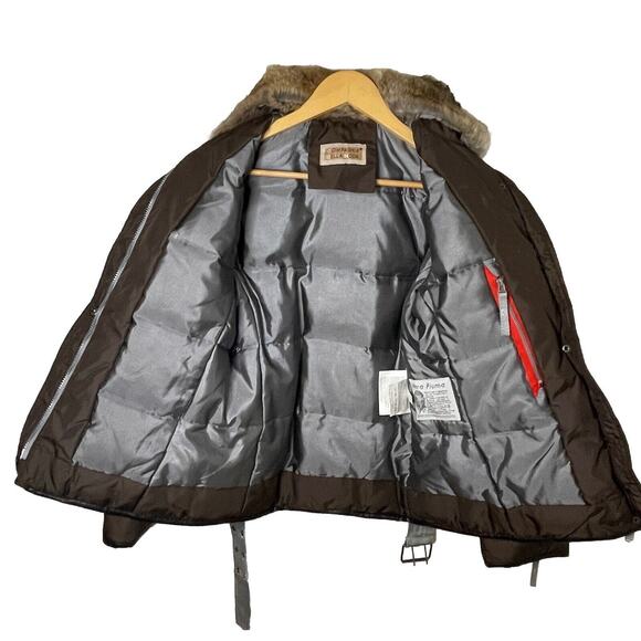 Compagnia Della Moda Brown Down Jacket Rabbit Fur Collar Women XS/S Alps Skiing - Picture 3 of 16